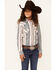 Image #1 - Cruel Girl Girls' Medallion Stripe Long Sleeve Snap Western Shirt, Pink, hi-res