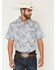 Image #1 - Cody James Men's Ryder Paisley Print Short Sleeve Snap Western Shirt, Cream, hi-res