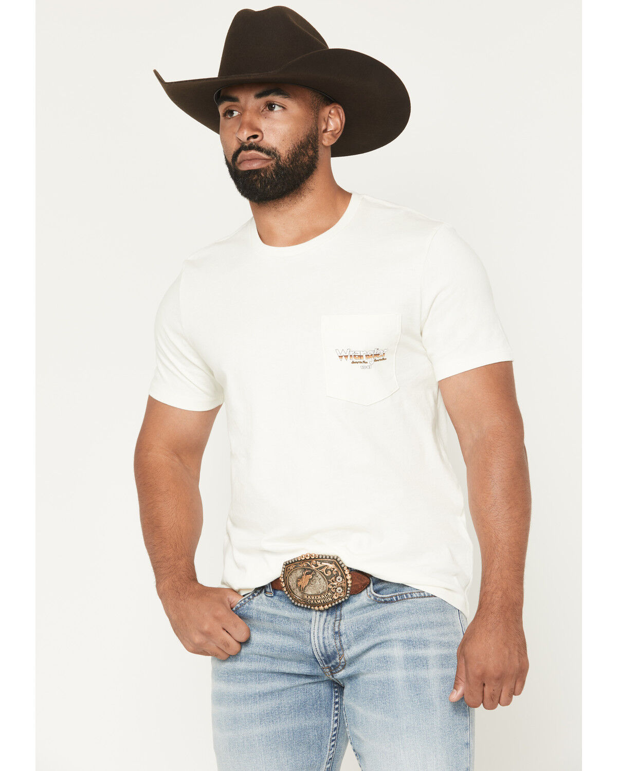 Image #2 - Wrangler Men's Boot Barn Exclusive Scenic Short Sleeve Graphic T-Shirt, Natural, hi-res