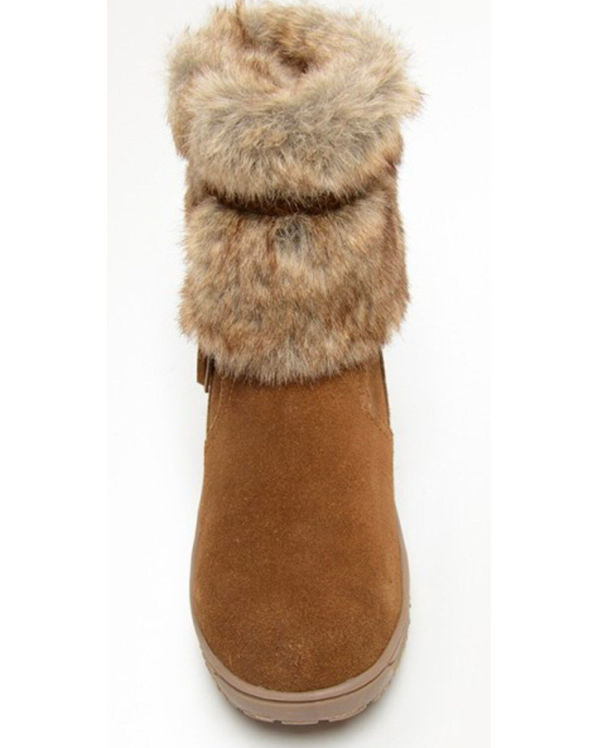 Image #3 - Minnetonka Women's Everett Suede Fur Boots - Round Toe, , hi-res