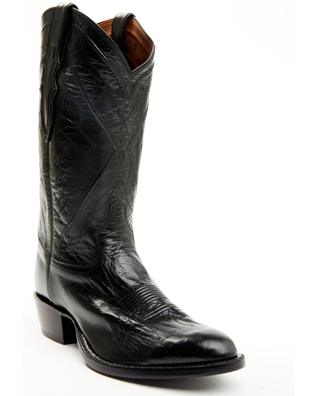 Tony Lama Men's Midnight Western Boots - Round Toe, Black, hi-res