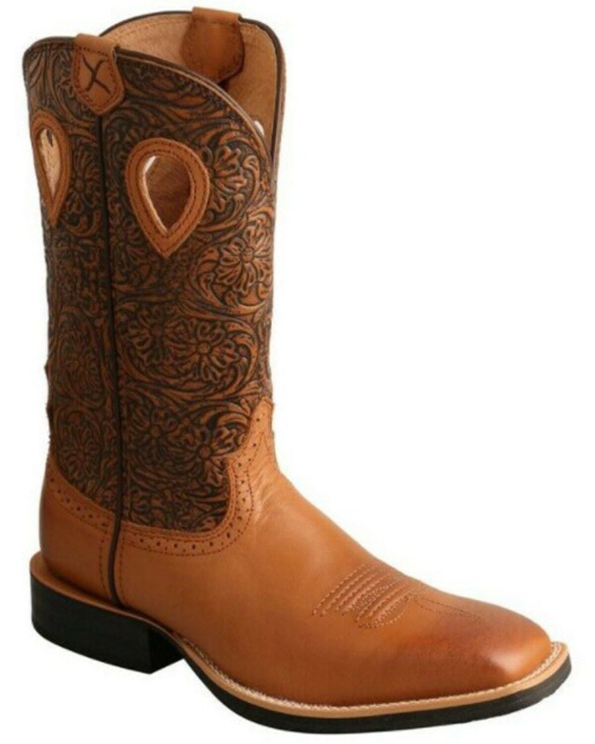 Twisted X Women's Ruff Stock Western Performance Boots - Broad Square Toe, Brown, hi-res
