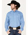 George Strait By Wrangler Men's Geo Print Long Sleeve Button Down Western Shirt , Blue, hi-res