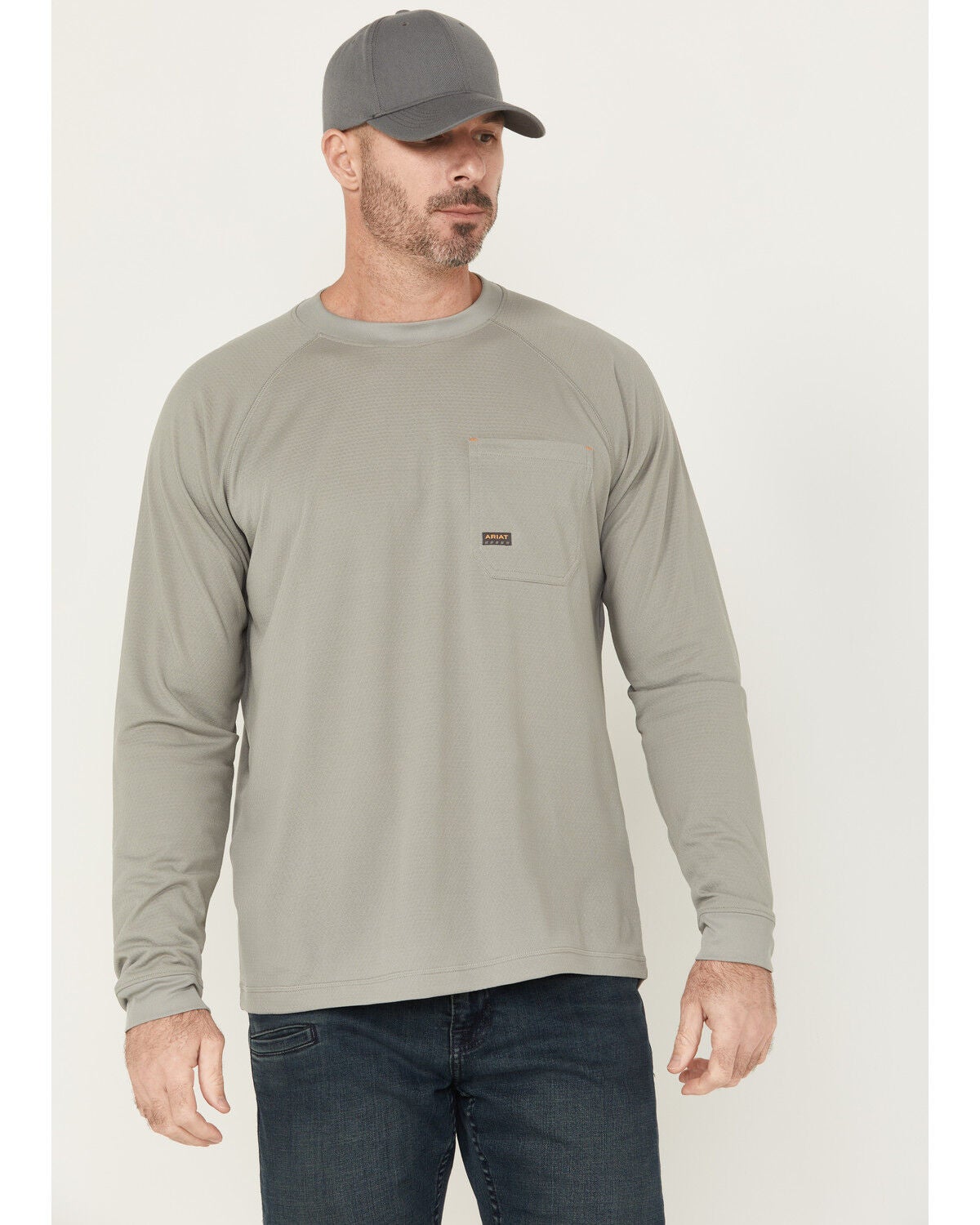 Ariat Men's Rebar Heat Fighter Long Sleeve Work Shirt, Dark Grey, hi-res