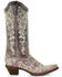 Image #2 - Corral Women's Crater with Bone Embroidery Western Boots - Snip Toe, Brown, hi-res