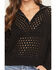 Image #3 - Elan Women's Crochet Half Zip Long Sleeve Sweater, Black, hi-res