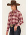 Cumberland Outfitters Women's Plaid Print Long Sleeve Snap Western Flannel Shirt, Rust Copper, hi-res