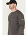 Image #3 - Ariat Men's FR Air Lineman Long Sleeve Pocket T-Shirt, Charcoal, hi-res