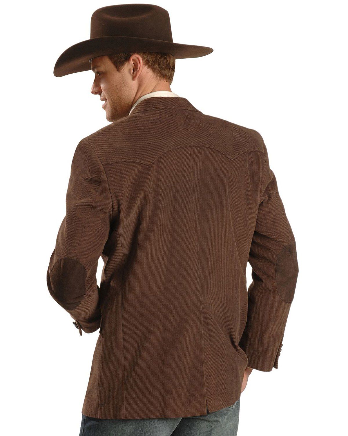 Image #3 - Circle S Men's Corduroy Sport Coat, Chestnut, hi-res
