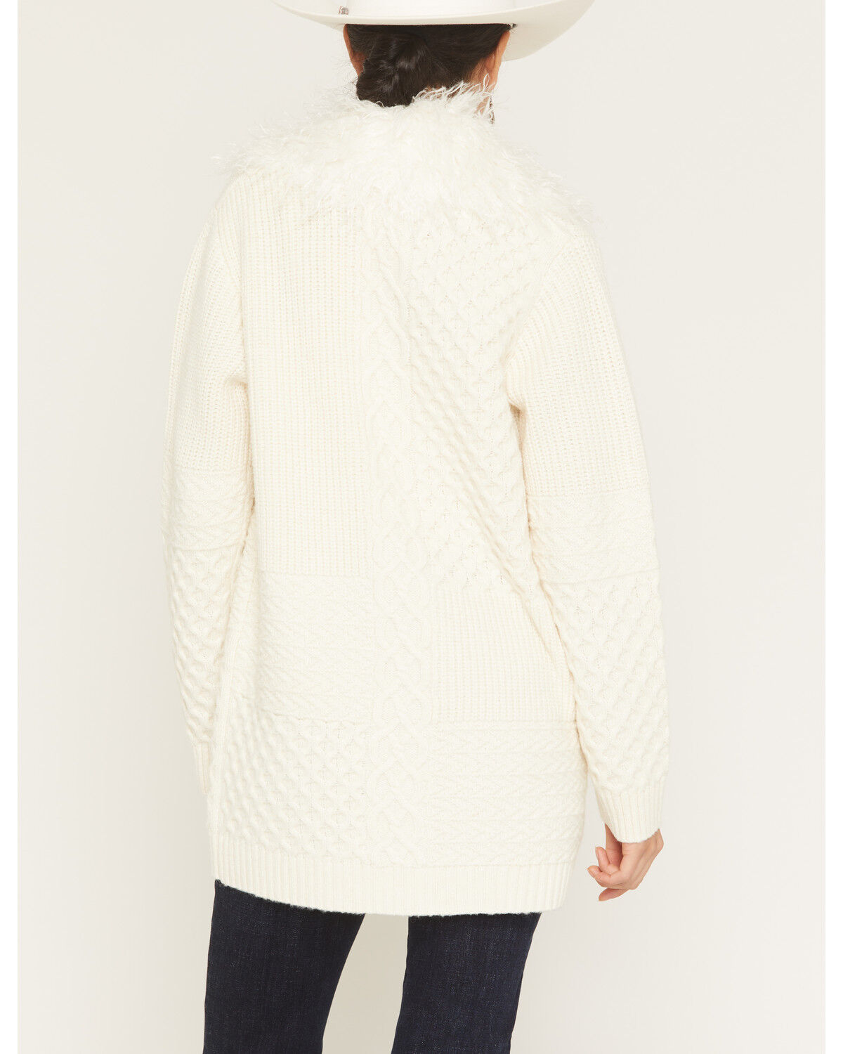 Image #4 - Idyllwind Women's Ryder Fur Collar Button-Down Sweater, Cream, hi-res