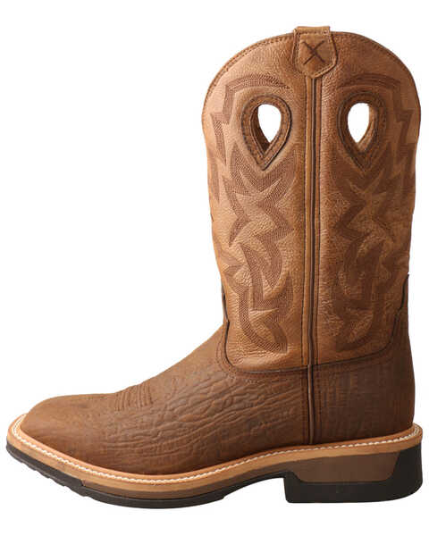 Image #3 - Twisted X Men's Lite Western Work Boots - Broad Square Toe, Brown, hi-res