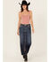 Image #3 - Miss Me Women's Dark Wash Embroidered Pocket Stretch Denim Maxi Skirt, Dark Wash, hi-res