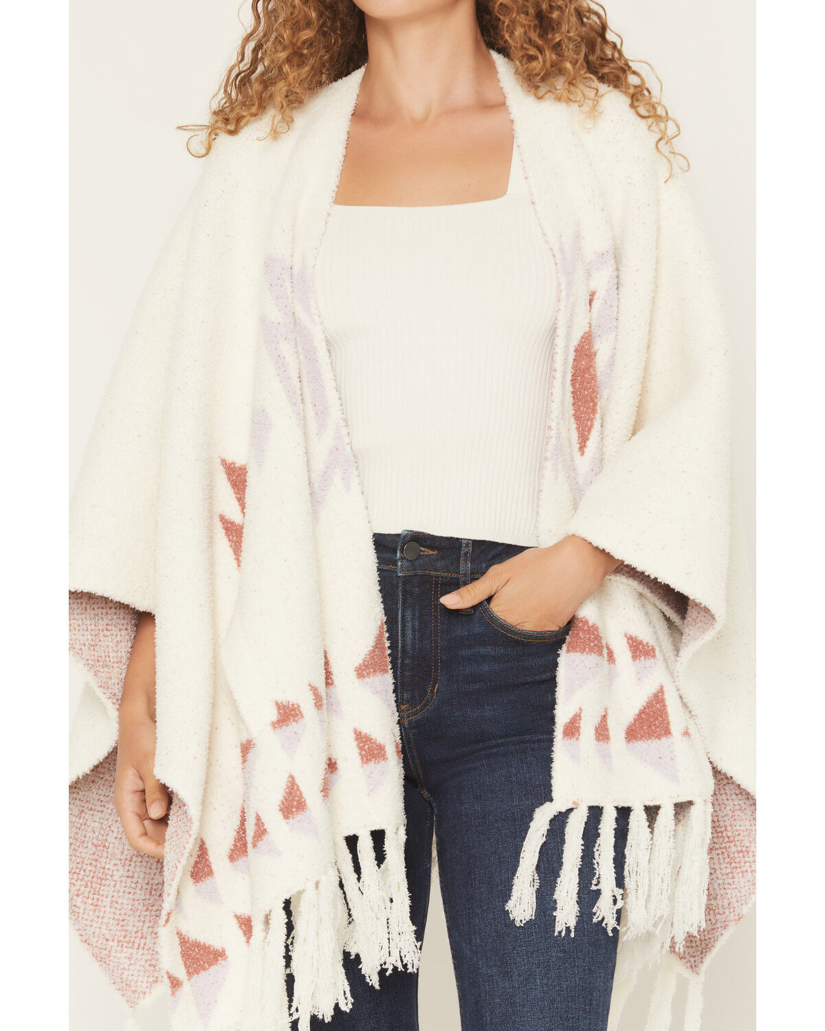 Image #3 - Idyllwind Women's Meadowlark Cozy Shawl Sweater, Cream, hi-res