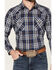 Image #3 - Pendleton Men's Frontier Plaid Print Long Sleeve Snap Western Shirt, Navy, hi-res