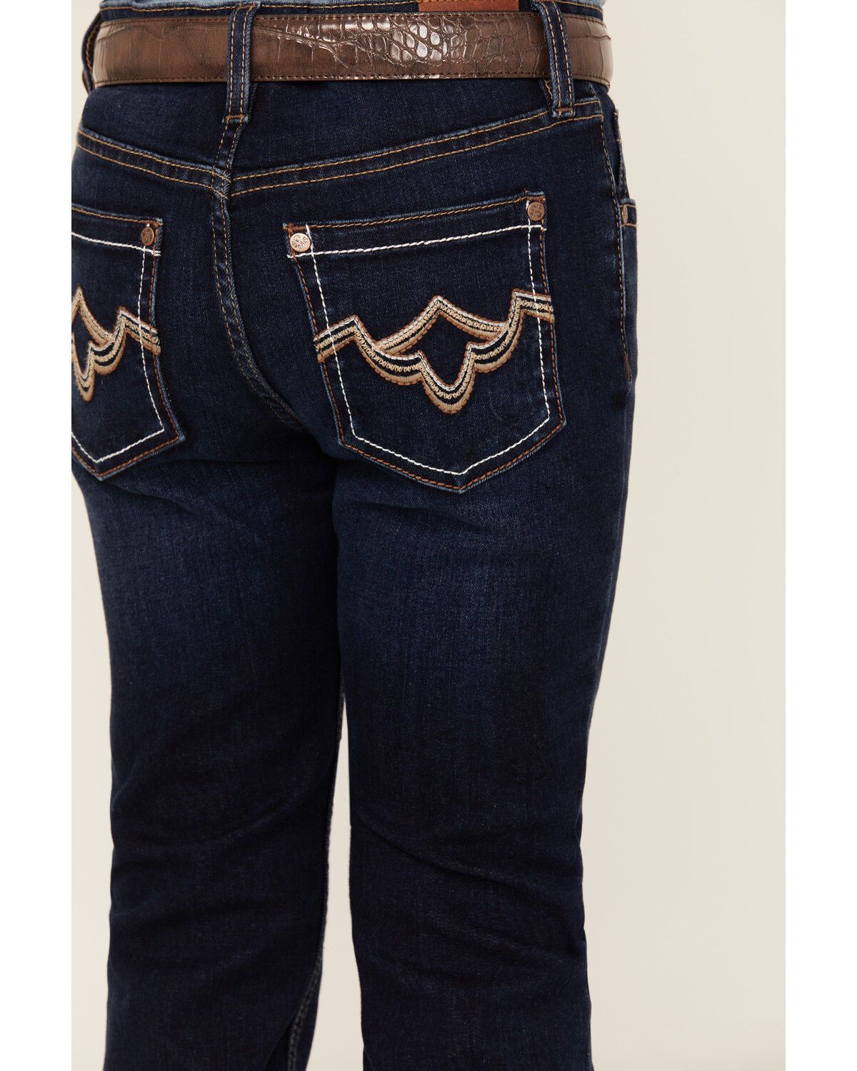 Image #2 - Shyanne Girls' Tulsa Dark Wash Bootcut Comfort Stretch Denim Riding Jeans, Dark Wash, hi-res