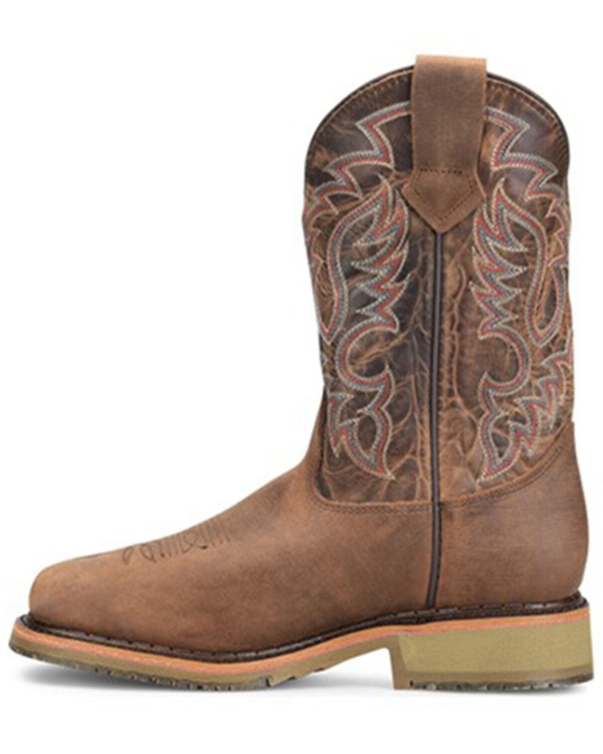 Image #2 - Double H Men's 11" Clark USA Pull-On Work Boots - Steel Toe, Caramel, hi-res