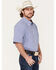 Image #2 - RANK 45® Men's Troubador Geo Print Short Sleeve Button-Down Western Shirt, Blue, hi-res