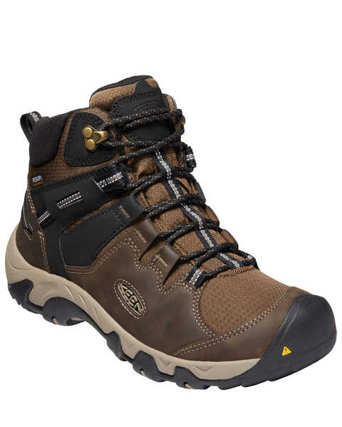 Image #1 - Keen Men's Steens Waterproof Hiking Boots - Soft Toe, Black, hi-res