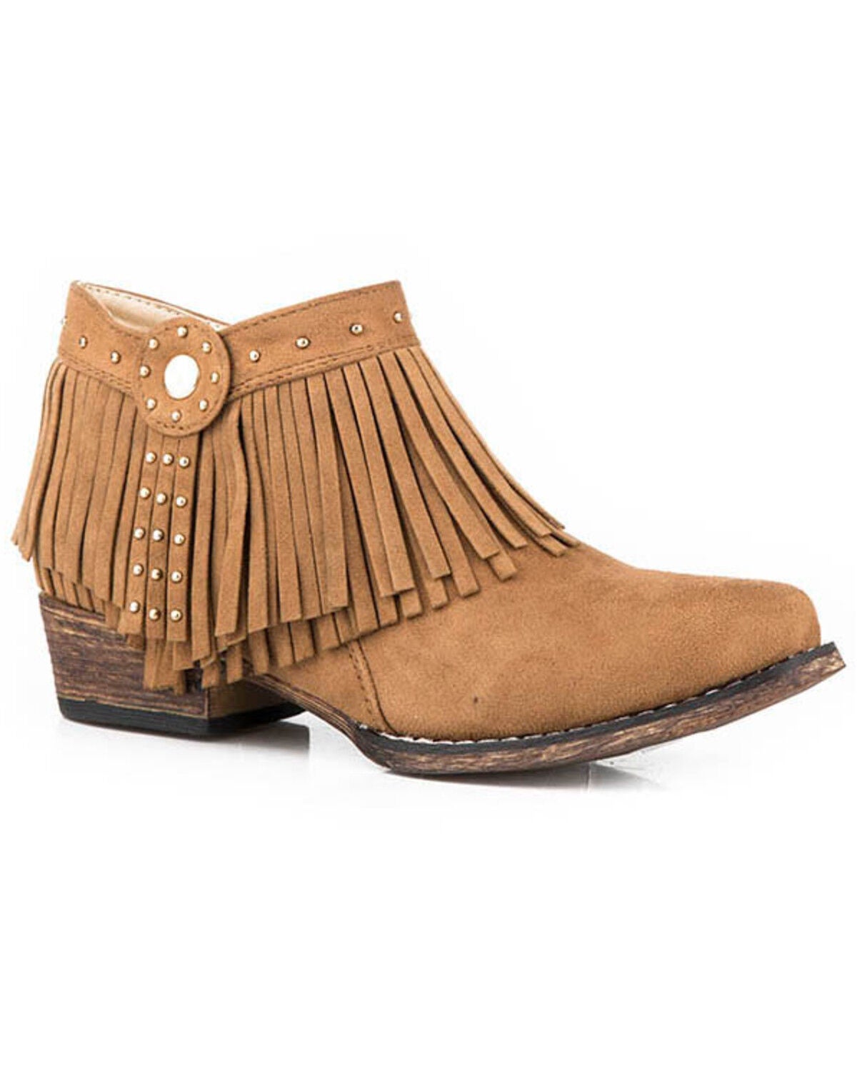 Roper Girls' Brittany Ankle Boots - Snip Toe, Tan, hi-res