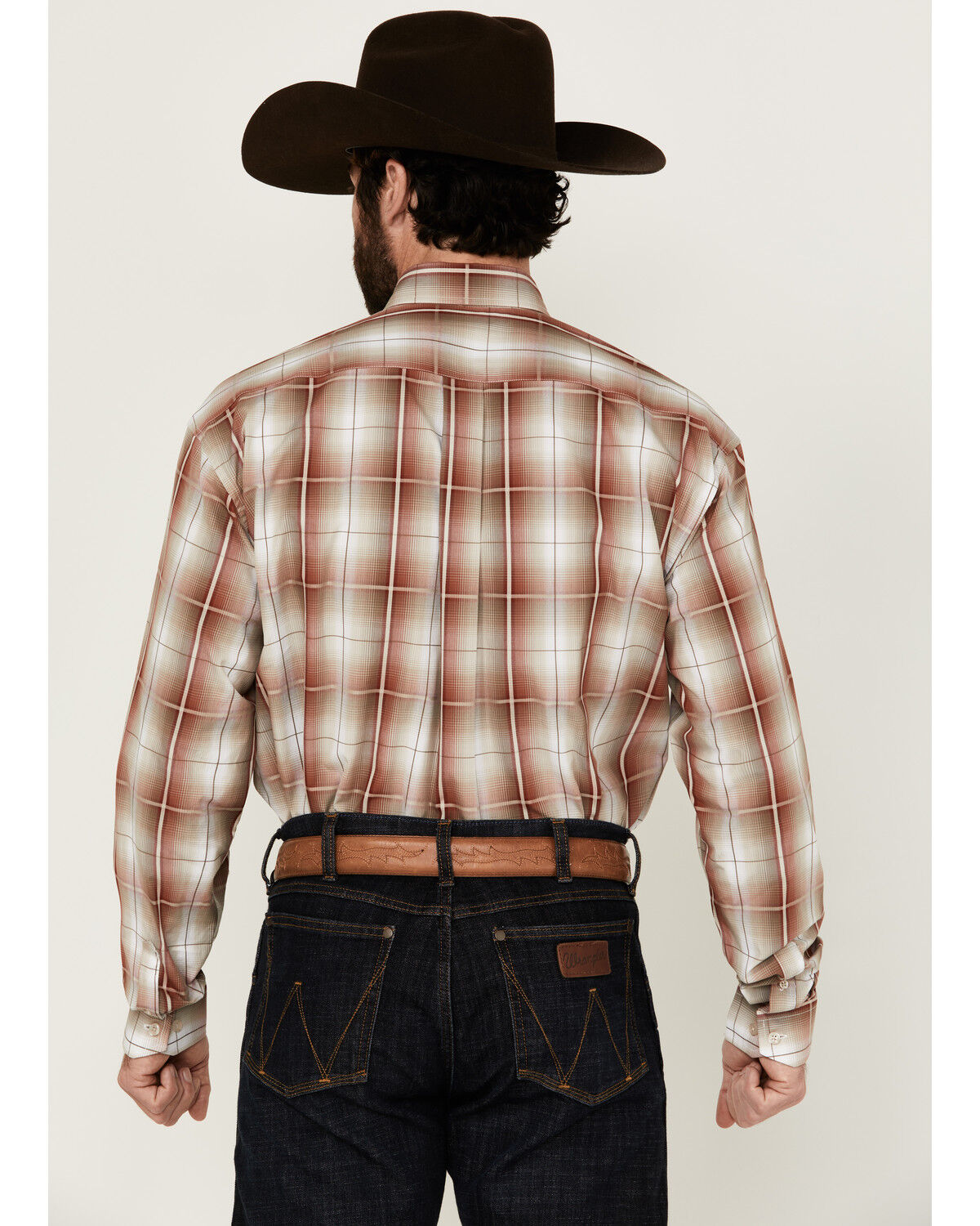Image #4 - Stetson Men's Plaid Print Long Sleeve Button-Down Western Shirt, Red, hi-res