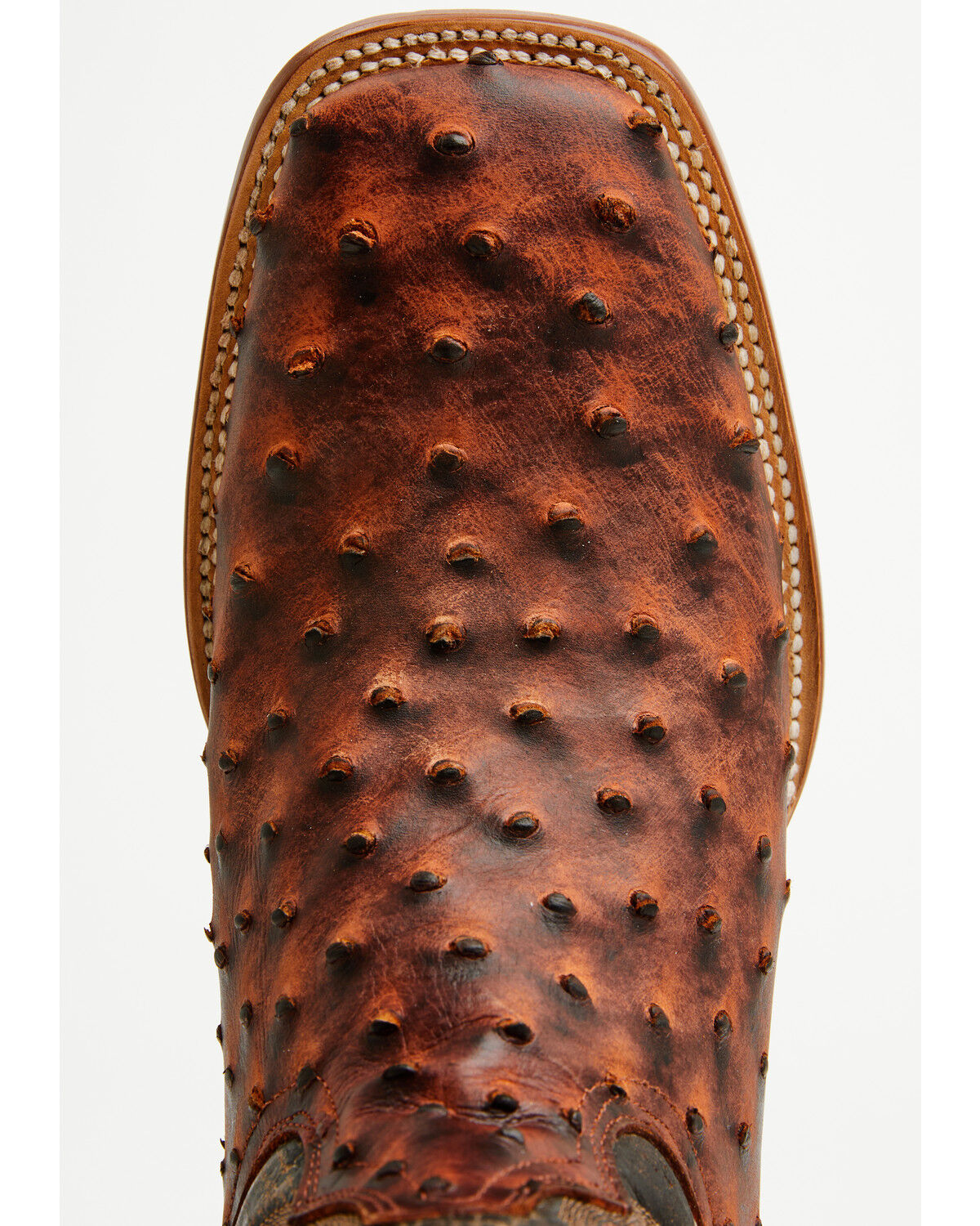 Image #6 - Tanner Marl Men's Exotic Ostrich Print Western Boots - Broad Square Toe, Brown, hi-res