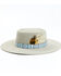Shyanne Women's Wool Felt Southwestern Jacquard Ribbon Feather Western Hat, Grey, hi-res