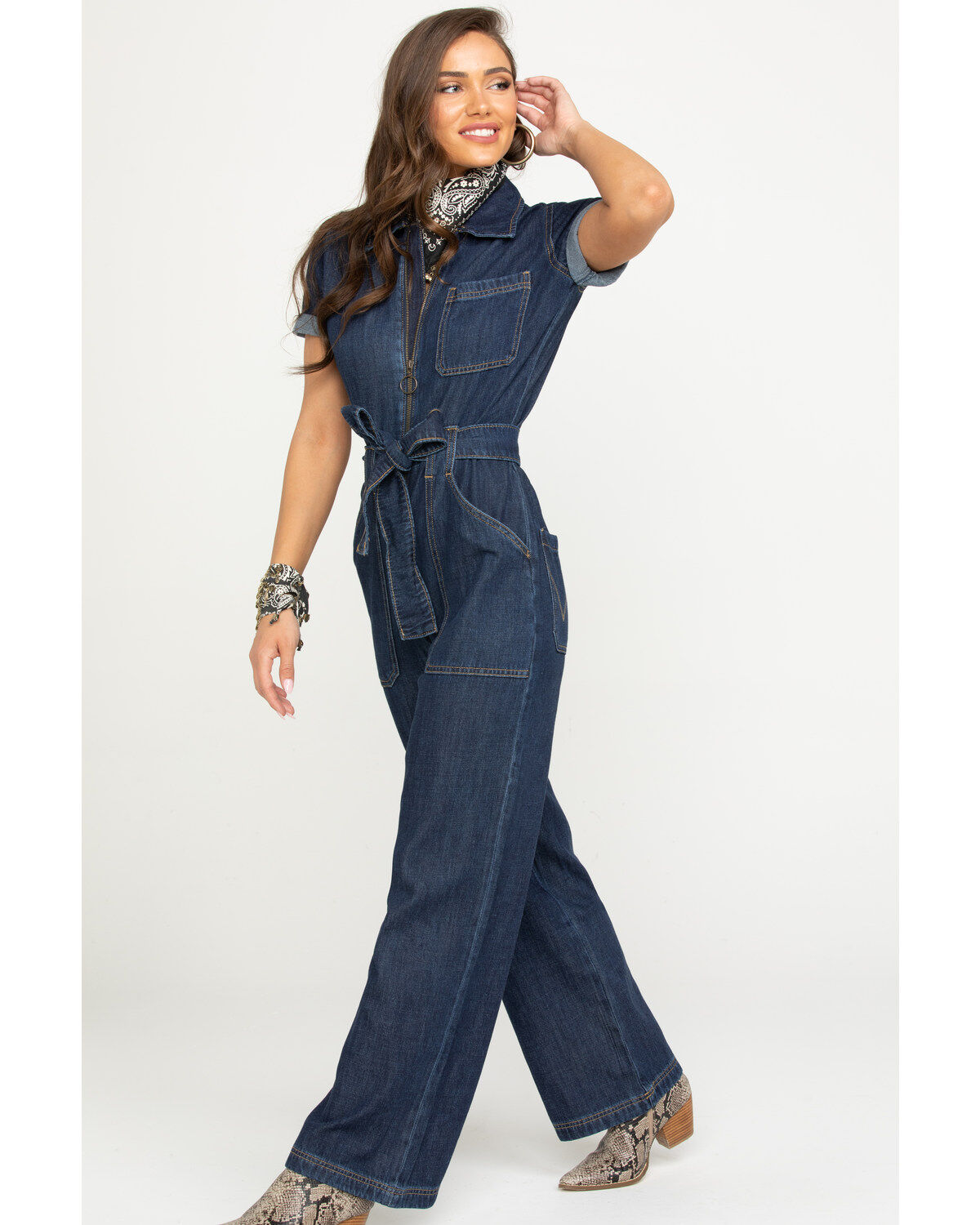 womens blue coveralls