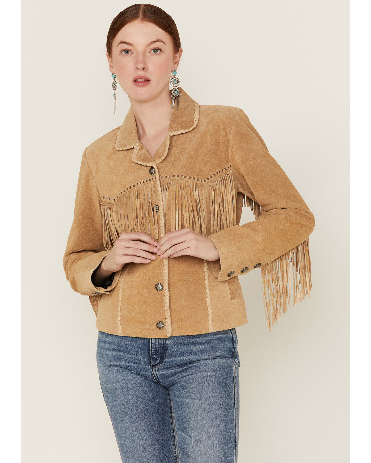 Image #2 - Scully Women's Suede Snap Fringe Jacket, , hi-res