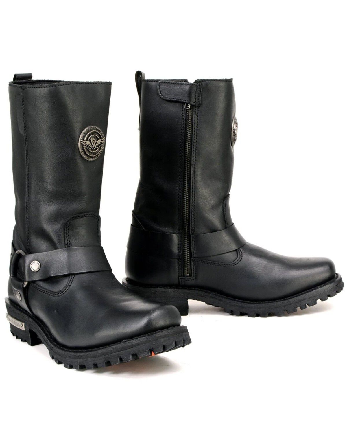 Milwaukee Leather Women's 11" Classic Harness Boots - Square Toe