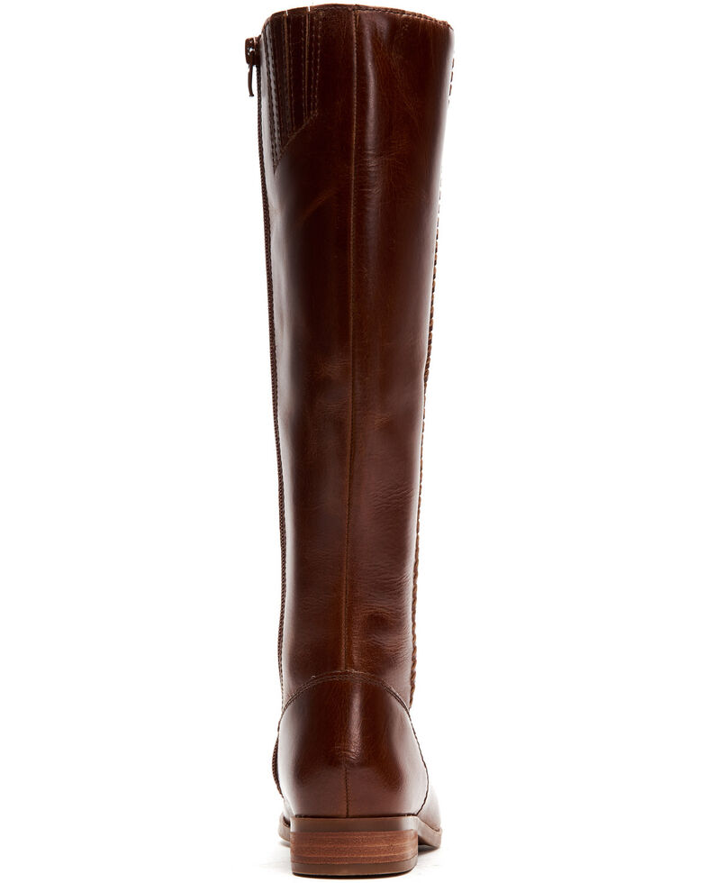 Frye & Co. Women's Cognac Jolie Braid Inside Zip Leather Western Boots ...