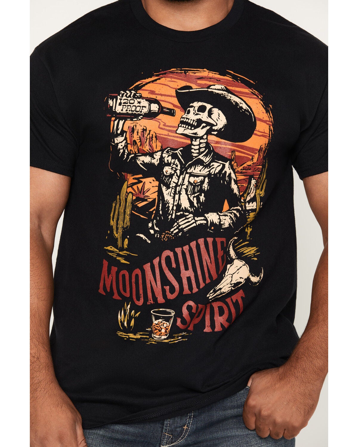 Image #3 - Moonshine Spirit Men's Desert Moonshine Short Sleeve Graphic T-Shirt, Black, hi-res