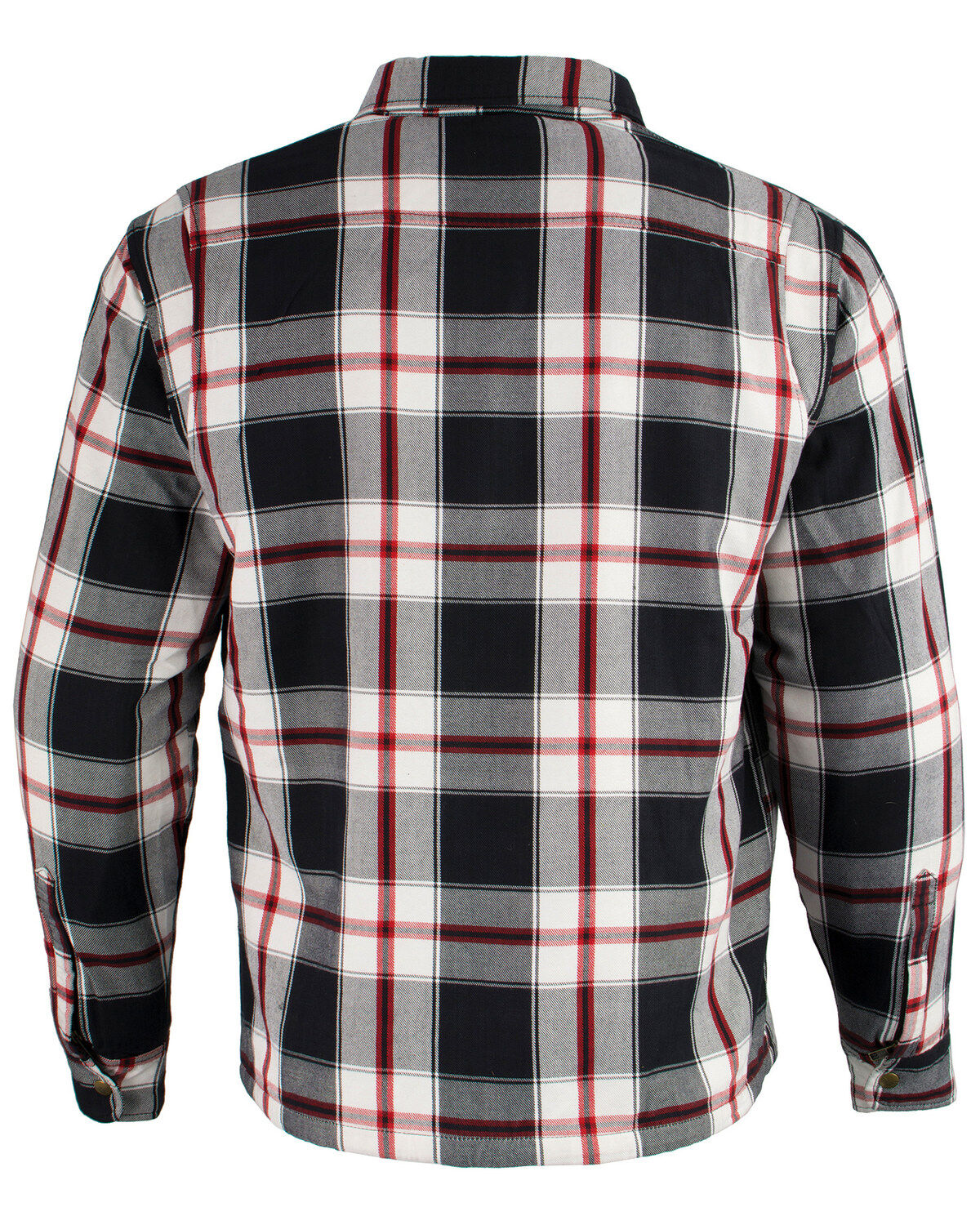 Image #3 - Milwaukee Performance Men's Black/White/Red Aramid Flannel Biker Jacket - 5X, Black/red, hi-res