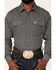 Panhandle Select Men's Geo Print Long Sleeve Snap Western Shirt , Silver, hi-res