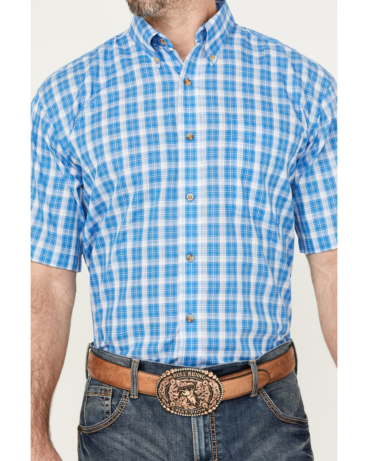 Image #3 - Wrangler Riata Men's Assorted Plaid Print Short Sleeve Button-Down Western Shirt, Multi, hi-res