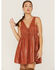 Shyanne Women's Lurex Tassel Southwestern Stripe Dress, Rust Copper, hi-res