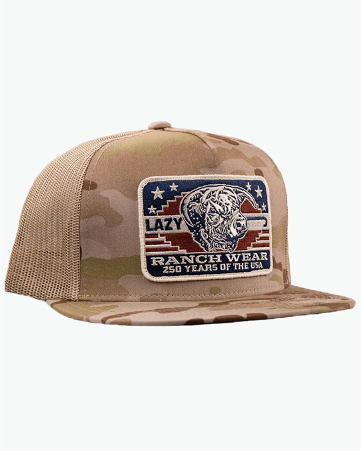 Lazy J Ranch Wear Men's America 250th Ball Cap, Camouflage, hi-res