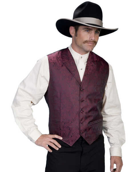 Image #1 - Rangewear by Scully Paisley Print Vest - Big & Tall, Burgundy, hi-res