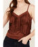 Image #3 - Idyllwind Women's Stafford Faux Suede Fringe Tank, Mahogany, hi-res