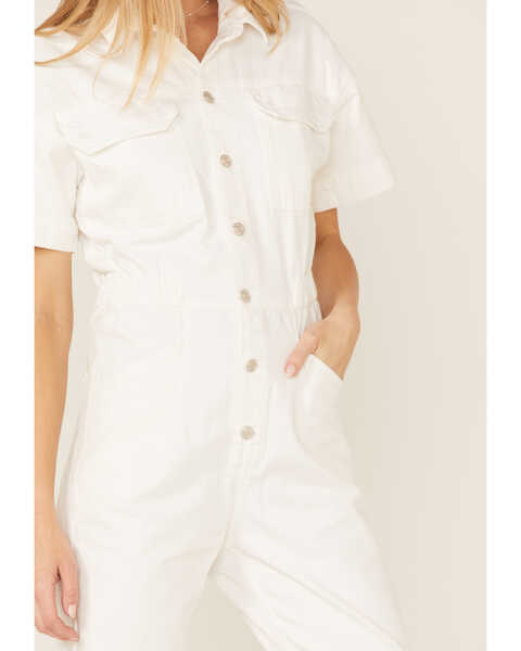 Image #3 - Free People Women's Marci Short Sleeve Button Down Jumpsuit, White, hi-res