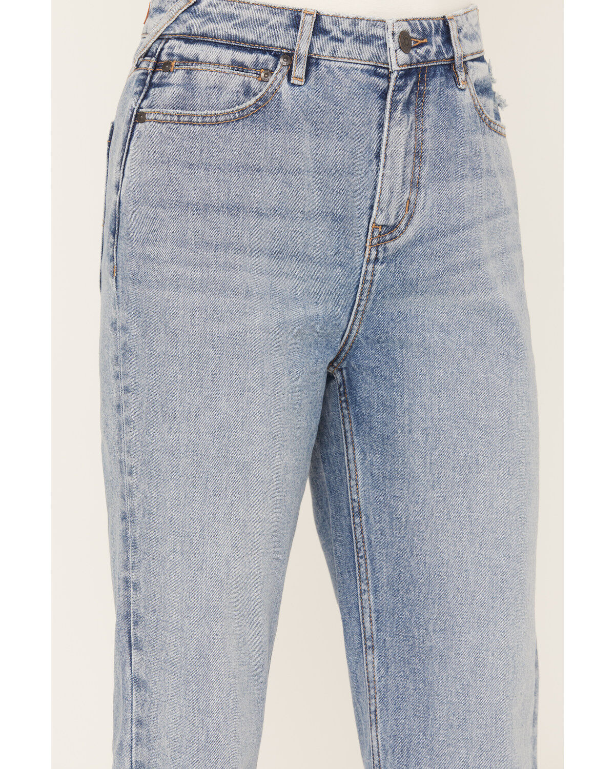 Image #2 - Cleo + Wolf Women's Medium Wash Short Straight Cuffed Jeans, Medium Wash, hi-res