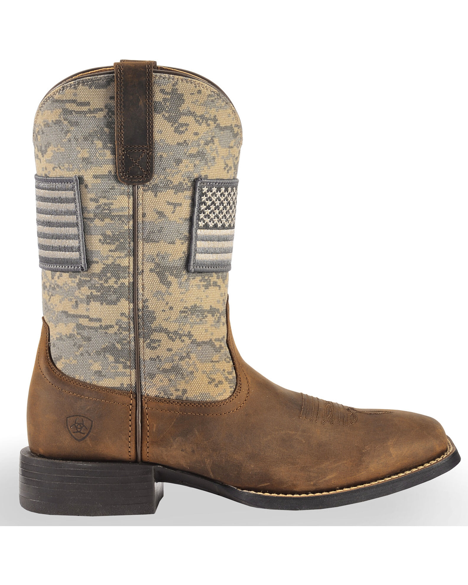 Ariat Men s Distressed Camo Sport Patriot Western Boots Broad Square Toe Boot Barn