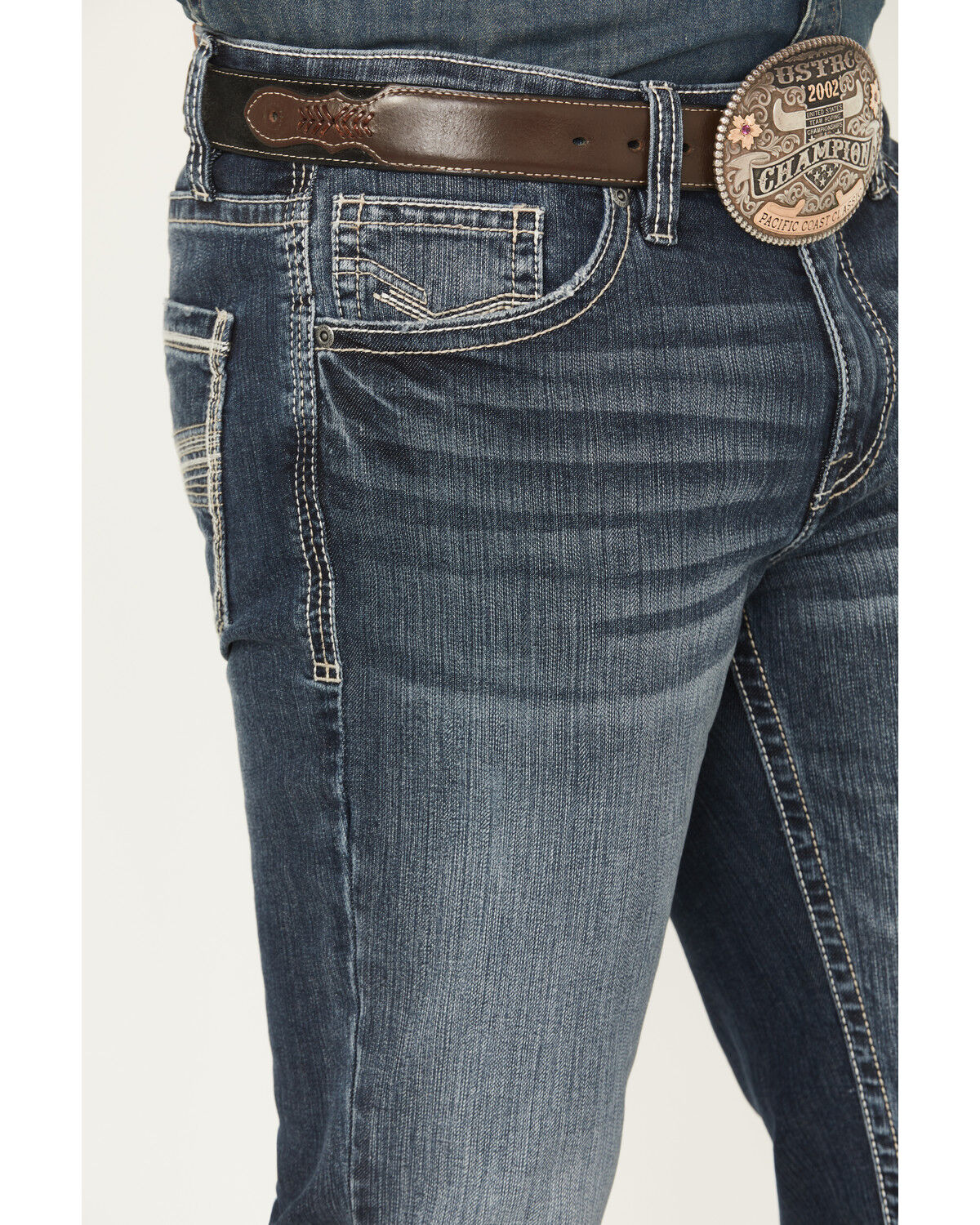 Image #2 - Cody James Men's Moonlight Wash Wyatt Slim Bootcut Stretch Denim Jeans, Dark Wash, hi-res