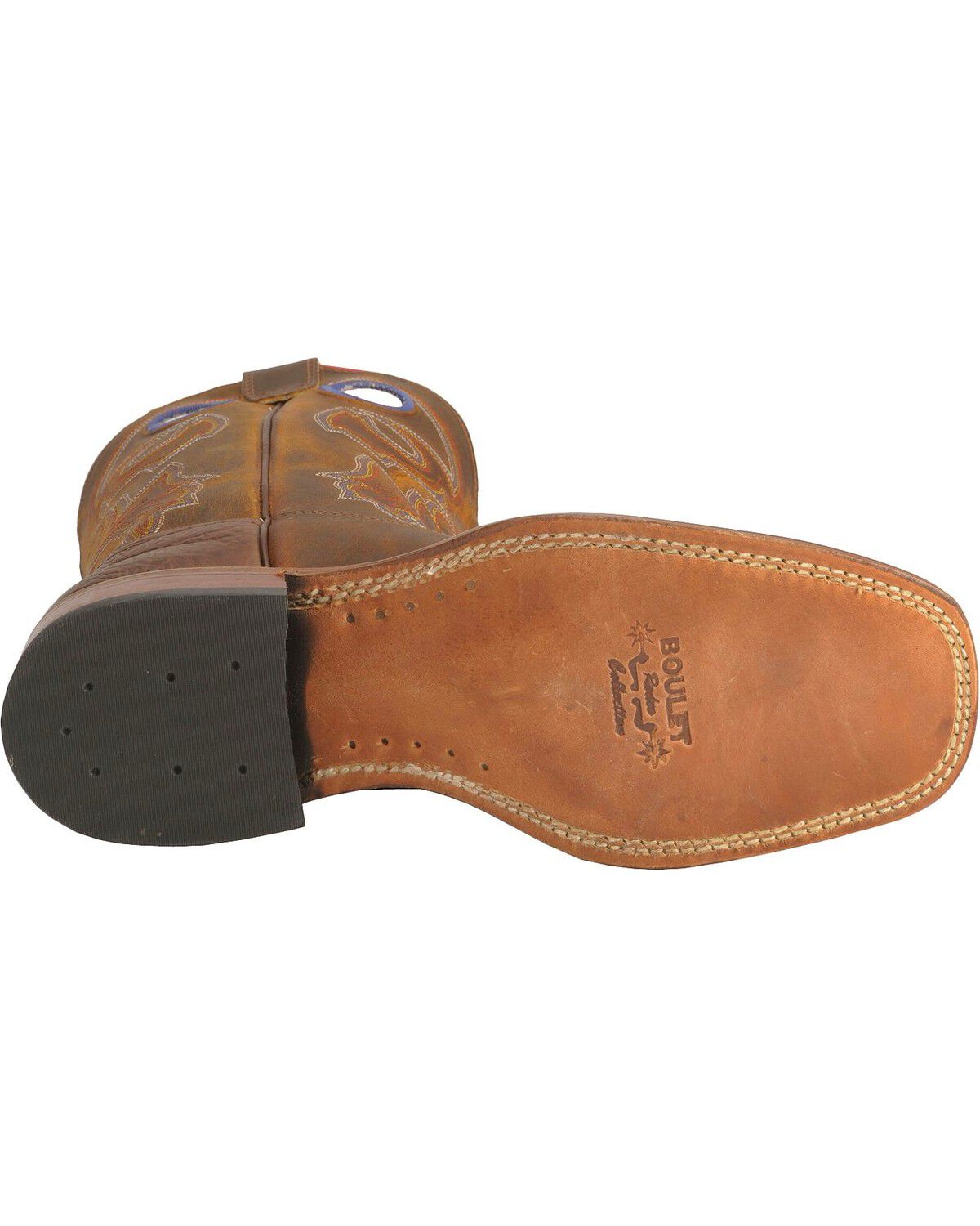 Image #5 - Boulet Men's Stockman Western Boots - Wide Square Toe, Tan, hi-res