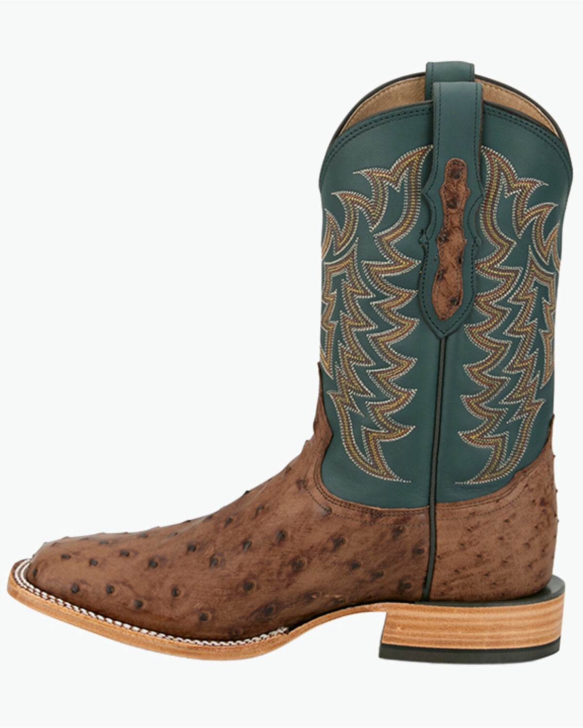Image #3 - Tony Lama Men's Exotic Full Quill Ostrich Heritage Juan Western Boots - Broad Square Toe, Green, hi-res