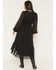Image #4 - Shyanne Women's Josephine Faux Button-Down Long Sleeve Lurex Midi Dress, Black, hi-res