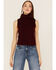 Saints & Hearts Women's Turtleneck Sweater Tank Top, Wine, hi-res