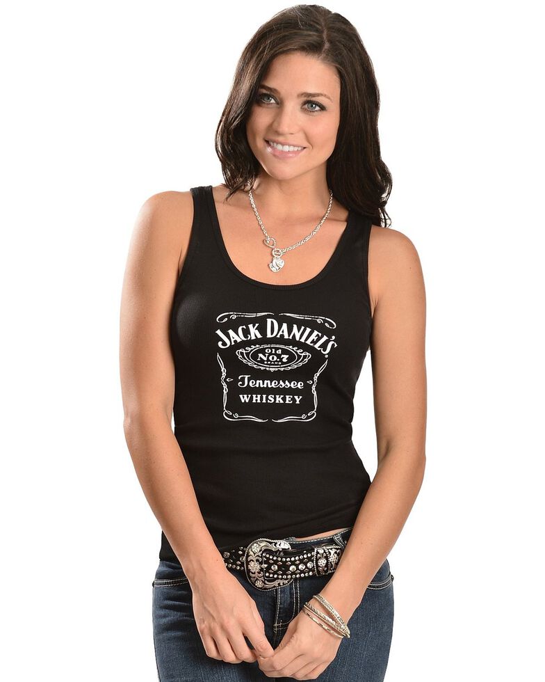 Jack Daniel's Women's Label Tank Top, Black, hi-res