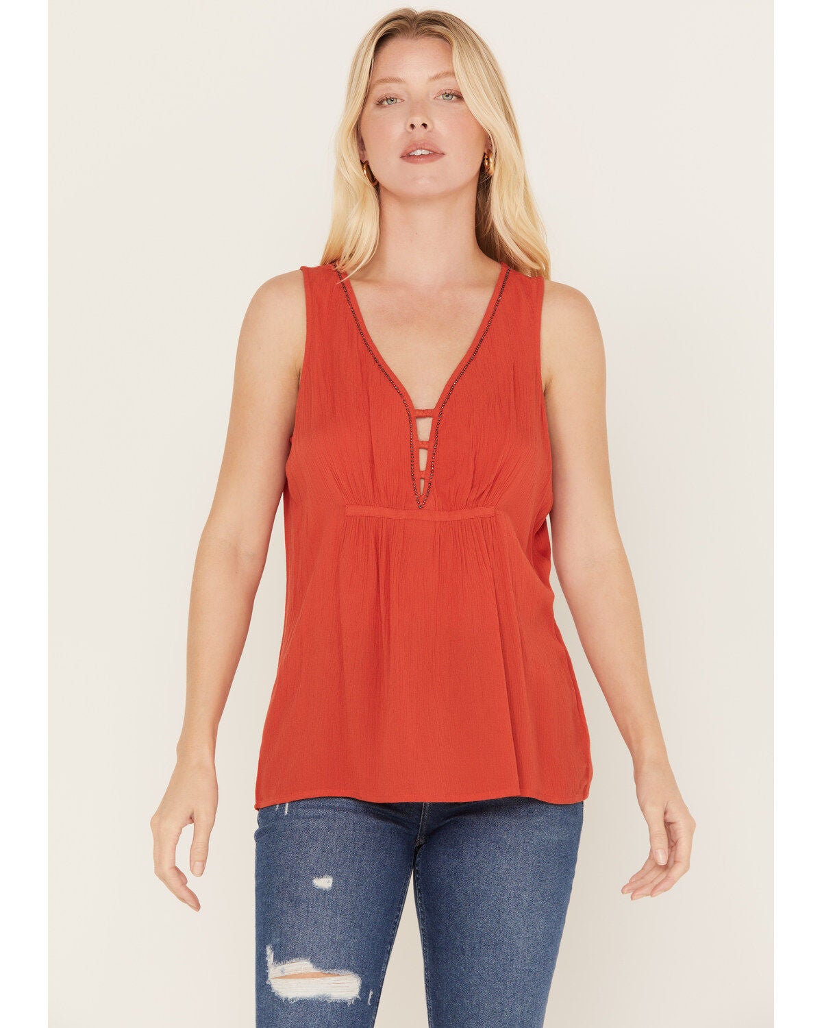 Idyllwind Women's Rowan Embellished Tank Top, Orange, hi-res
