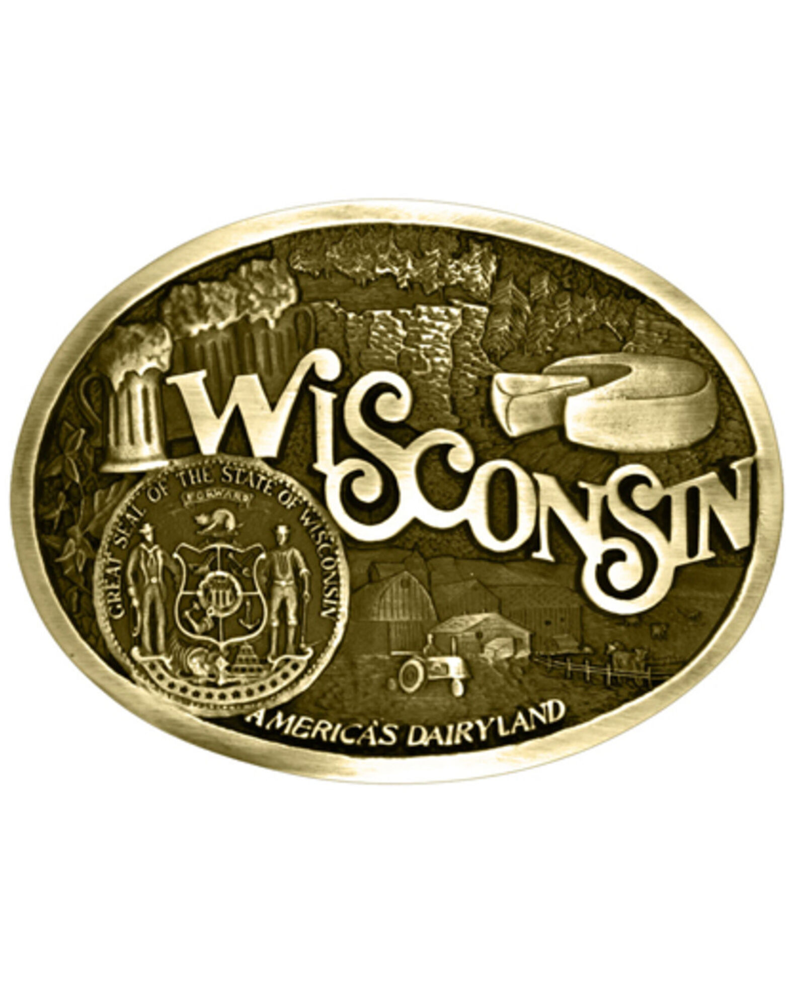 Image #1 - Montana Silversmiths Women's Wisconsin Cast Belt Buckle, No Color, hi-res