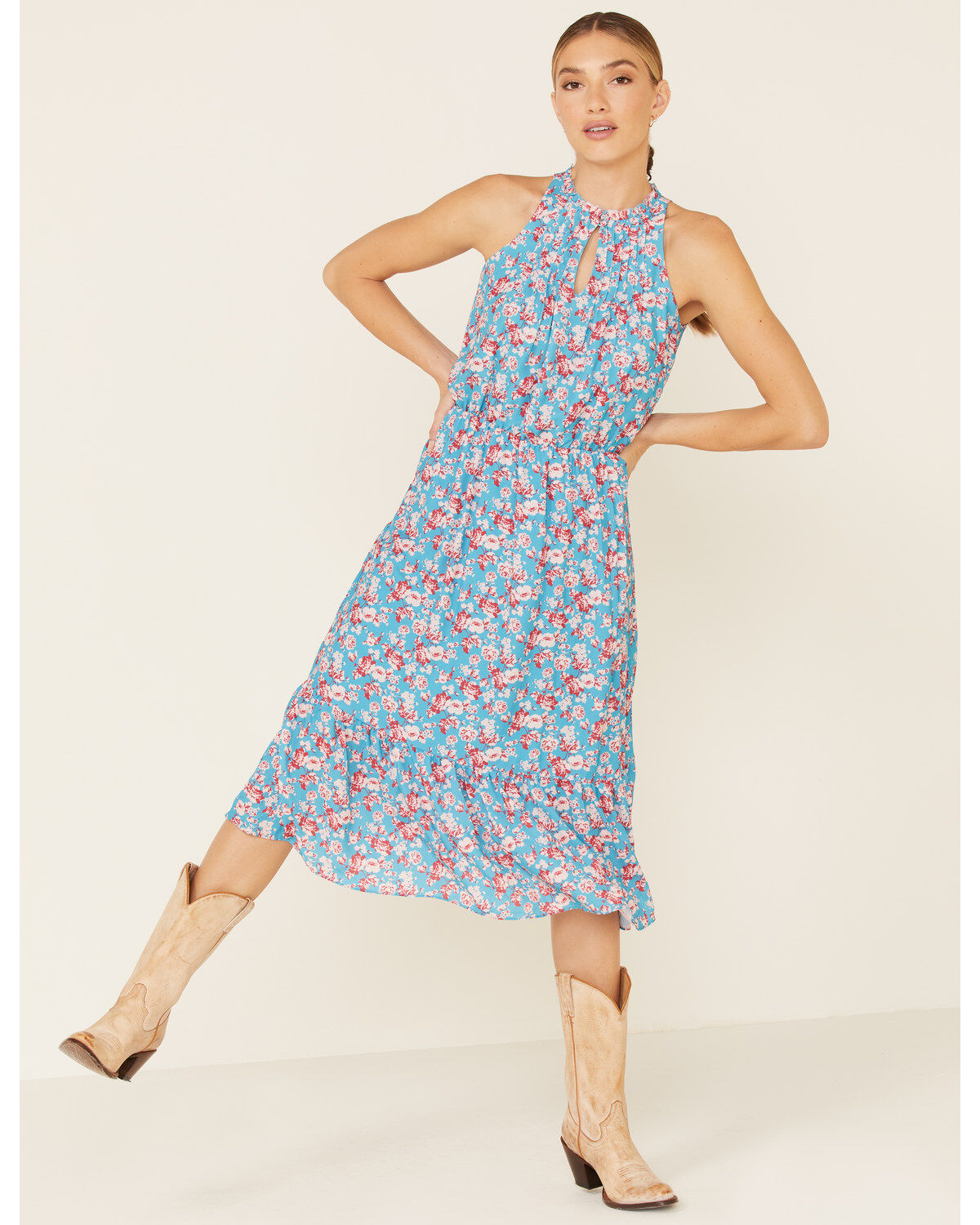 Image #1 - Stetson Women's Floral Prairie Sleeveless Midi Dress, Multi, hi-res